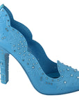 Dolce & Gabbana Crystal Embellished Blue Cinderella Pumps