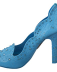 Dolce & Gabbana Crystal Embellished Blue Cinderella Pumps