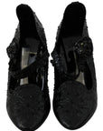 Dolce & Gabbana Elegant Crystal Embellished Cinderella Pumps