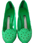 Dolce & Gabbana Enchanting Crystal Cinderella Pumps in Lush Green