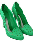 Dolce & Gabbana Enchanting Crystal Cinderella Pumps in Lush Green