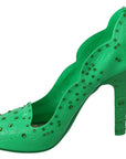 Dolce & Gabbana Enchanting Crystal Cinderella Pumps in Lush Green