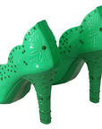 Dolce & Gabbana Enchanting Crystal Cinderella Pumps in Lush Green