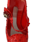 Dolce & Gabbana Chic Red Crystal Cinderella Pumps