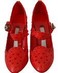Dolce & Gabbana Chic Red Crystal Cinderella Pumps