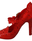 Dolce & Gabbana Chic Red Crystal Cinderella Pumps