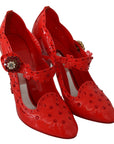 Dolce & Gabbana Chic Red Crystal Cinderella Pumps