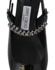 Jimmy Choo Elegant Black Patent Flats with Crystal Accent