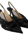 Jimmy Choo Elegant Black Leather Pointed Toe Pumps