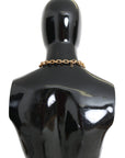 Dolce & Gabbana Elegant Gold Floral Crystal Statement Necklace