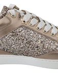 Jimmy Choo Ballet Pink Glitter Leather Sneakers