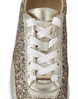 Jimmy Choo Antique Gold Glitter Leather Sneakers