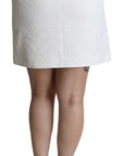 Dolce & Gabbana Elegant White Floral Brocade Mini Skirt