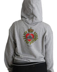 Dolce & Gabbana Exclusive Hooded Gray Cotton Sweater