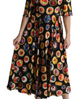 Dolce & Gabbana Chic Multicolor Maxi Desserts Print Dress