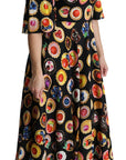 Dolce & Gabbana Chic Multicolor Maxi Desserts Print Dress