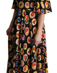 Dolce & Gabbana Chic Multicolor Maxi Desserts Print Dress