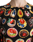 Dolce & Gabbana Chic Multicolor Maxi Desserts Print Dress