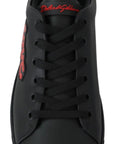 Dolce & Gabbana Elegant Leather Sneakers with Red Accents