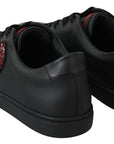 Dolce & Gabbana Elegant Leather Sneakers with Red Accents