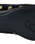 Dolce & Gabbana Elegant Velvet Crown Embroidery Loafers