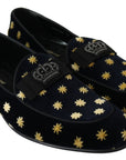 Dolce & Gabbana Elegant Velvet Crown Embroidery Loafers