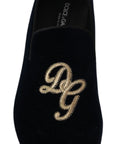Dolce & Gabbana Elegant Blue Embroidered Loafers