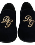 Dolce & Gabbana Elegant Blue Embroidered Loafers