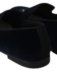 Dolce & Gabbana Elegant Blue Embroidered Loafers