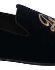 Dolce & Gabbana Elegant Blue Embroidered Loafers