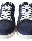 Jimmy Choo Chic Slip-On Blue Denim Suede Sneakers