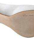 Dolce & Gabbana White Crystal Peep Toe Silk Blend Heels
