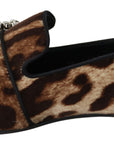Dolce & Gabbana Leopard Print Crystal Embellished Loafers