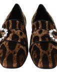 Dolce & Gabbana Leopard Print Crystal Embellished Loafers