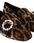 Dolce & Gabbana Leopard Print Crystal Embellished Loafers