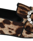 Dolce & Gabbana Leopard Print Crystal Embellished Loafers