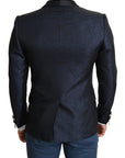 Dolce & Gabbana Elegant Martini Blue Slim Fit Blazer