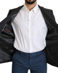 Dolce & Gabbana Elegant Gray Wool Silk Blend Slim Fit Blazer