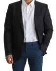 Dolce & Gabbana Elegant Gray Wool Silk Blend Slim Fit Blazer