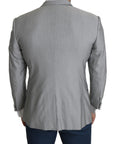 Dolce & Gabbana Elegant Silk Blend Light Gray Blazer