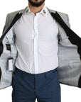 Dolce & Gabbana Elegant Silk Blend Light Gray Blazer