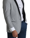 Dolce & Gabbana Elegant Silk Blend Light Gray Blazer