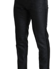 Dolce & Gabbana Elegant Metallic Black Dress Pants