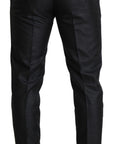 Dolce & Gabbana Elegant Metallic Black Dress Pants