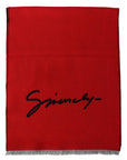 Givenchy Elegant Red Wool Blend Unisex Scarf