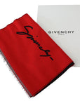 Givenchy Elegant Red Wool Blend Unisex Scarf
