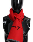 Givenchy Elegant Red Wool Blend Unisex Scarf