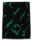 Givenchy Elegant Wool Silk Black Unisex Scarf