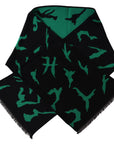 Givenchy Elegant Wool Silk Black Unisex Scarf