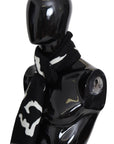 Givenchy Elegant Unisex Wool-Silk Scarf in Black & White